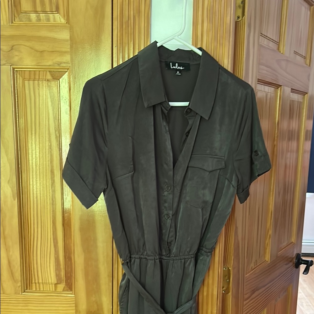 Lulus Dark Gray Short Sleeve Dress